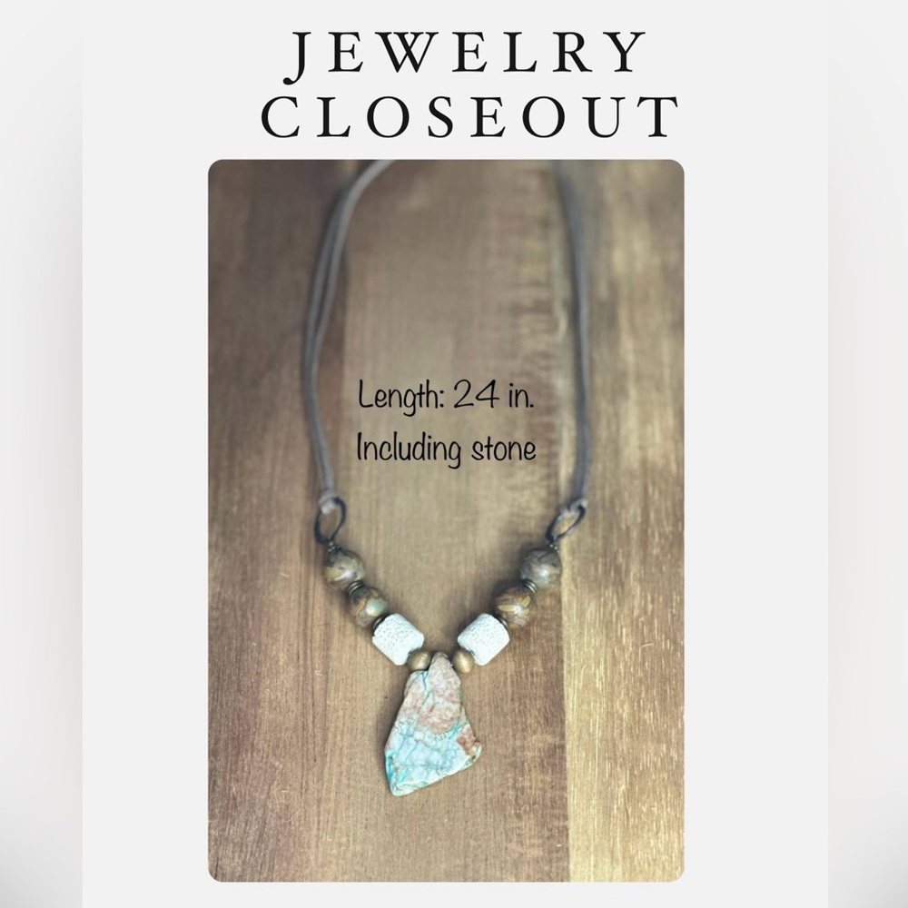 NEW Handmade Stone & beaded necklace, statement necklace, statement jewelry